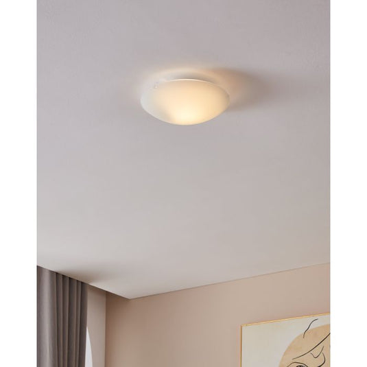 Plafon de Teto com Vidro Branco Acetinado MARS EGLO