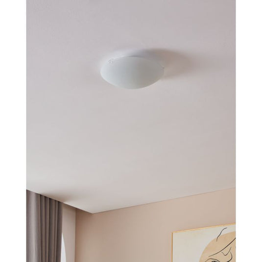 Plafon de Teto com Vidro Branco Acetinado MARS EGLO