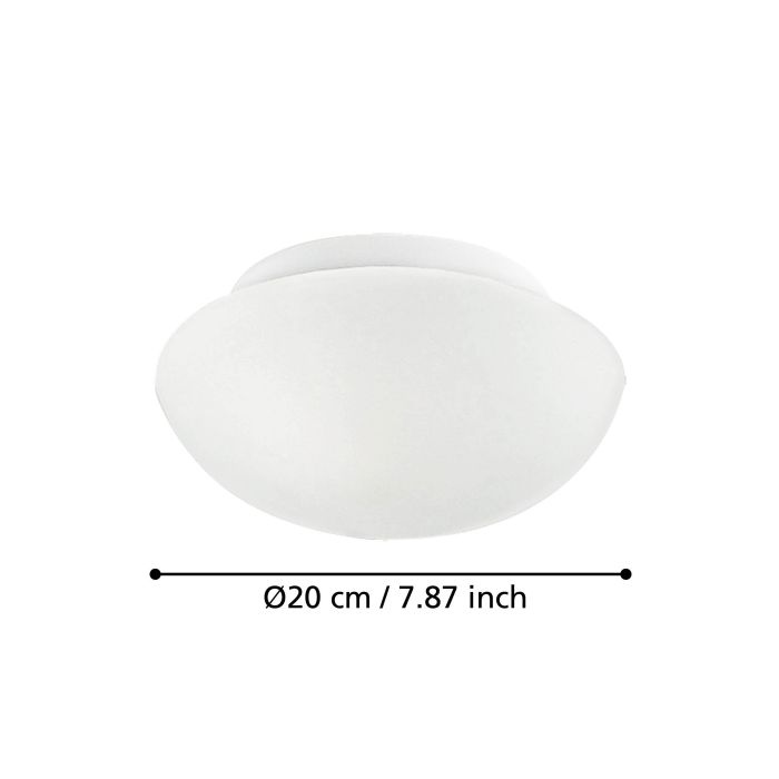 Carregue imagem no visualizador da galeriaCandeeiro de Teto Redondo em Metal Branco e Vidro Opalino ELLA EGLO
