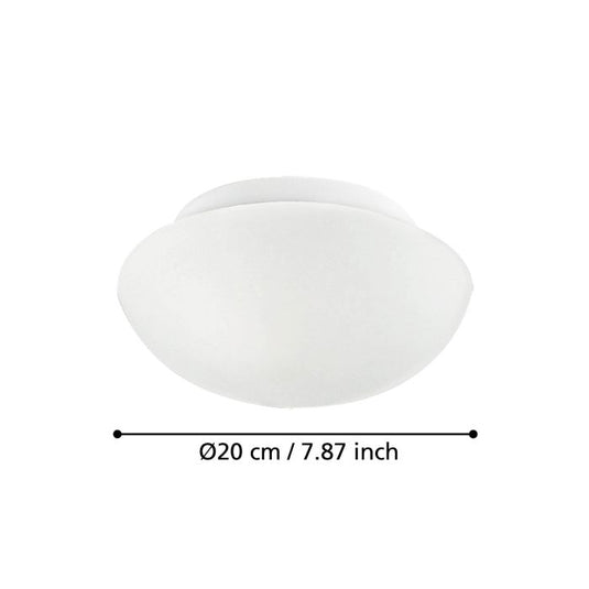 Candeeiro de Teto Redondo em Metal Branco e Vidro Opalino ELLA EGLO