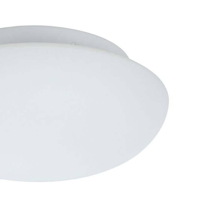 Cargue la imagen en el visor de la galería, Plafon de Teto Redondo em Metal Branco e Vidro Opalino ELLA EGLO
