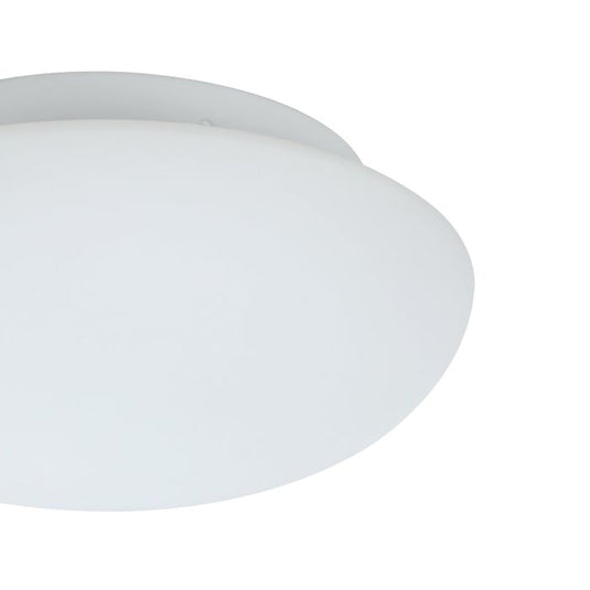 Plafon de Teto Redondo em Metal Branco e Vidro Opalino ELLA EGLO