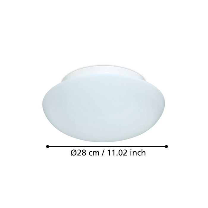 Cargue la imagen en el visor de la galería, Plafon de Teto Redondo em Metal Branco e Vidro Opalino ELLA EGLO
