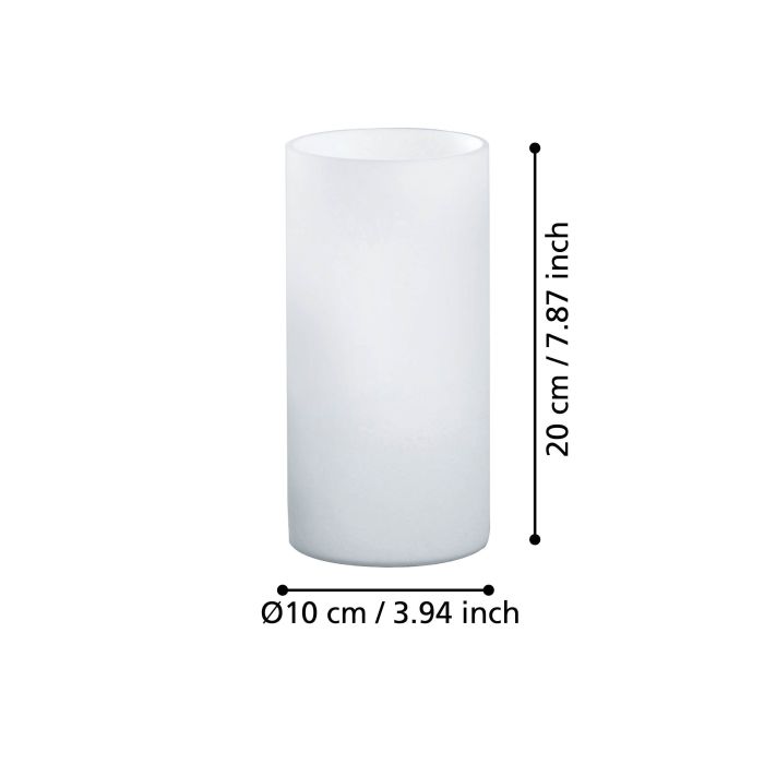 Chargez l'image dans la visionneuse de la galerie, Candeeiro de Mesa com Cilindro de Vidro Opalino Branco GEO EGLO
