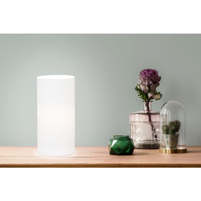 Chargez l'image dans la visionneuse de la galerie, Candeeiro de Mesa com Cilindro de Vidro Opalino Branco GEO EGLO
