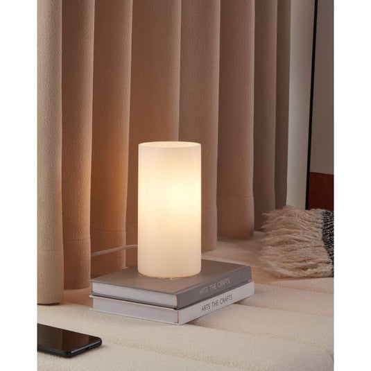 Candeeiro de Mesa com Cilindro de Vidro Opalino Branco GEO EGLO