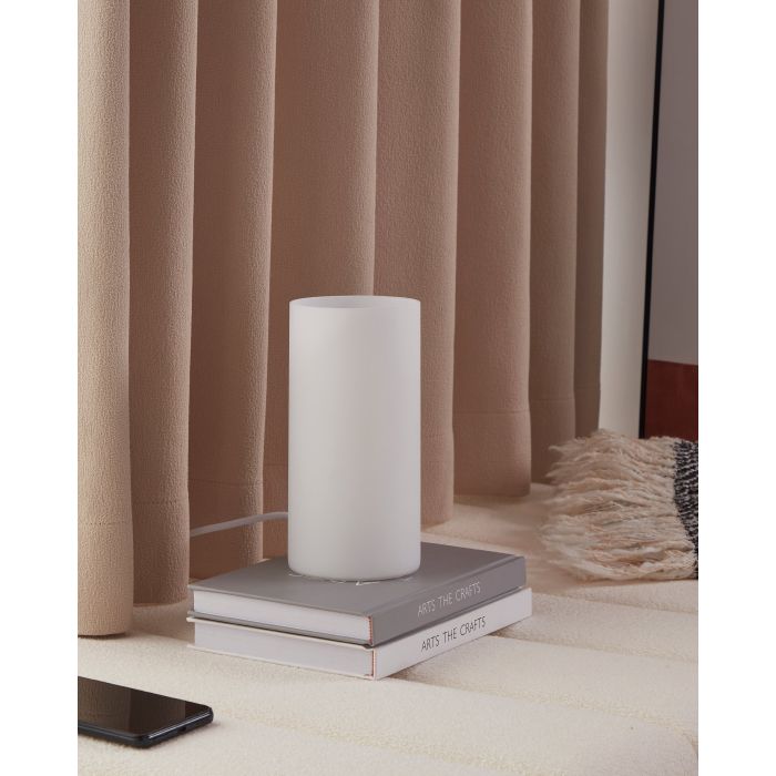 Chargez l'image dans la visionneuse de la galerie, Candeeiro de Mesa com Cilindro de Vidro Opalino Branco GEO EGLO
