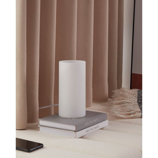 Candeeiro de Mesa com Cilindro de Vidro Opalino Branco GEO EGLO