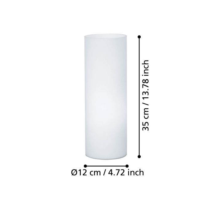 Carregue imagem no visualizador da galeriaCandeeiro de Mesa com Cilindro de Vidro Opalino Mate GEO EGLO
