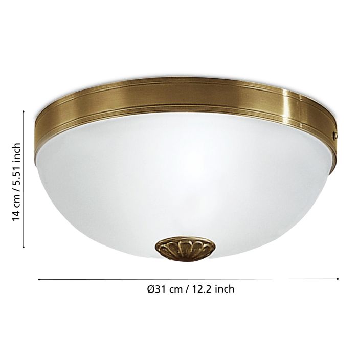 Cargue la imagen en el visor de la galería, Plafon de Teto com Abajur em Vidro Branco Acetinado IMPERIAL EGLO
