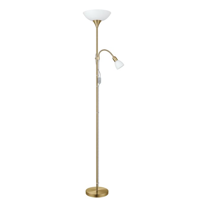 Cargue la imagen en el visor de la galería, Candeeiro de Pé UP 2 EGLO em Metal Bronze com Luz de Leitura
