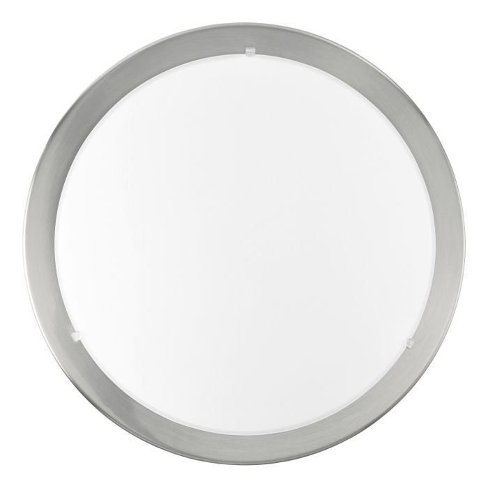 Carregue imagem no visualizador da galeriaCandeeiro de Teto Redondo em Níquel Mate e Vidro Branco PLANET EGLO
