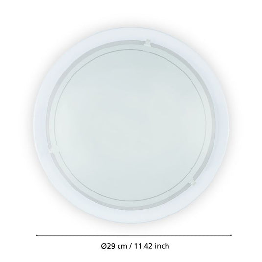Plafon de Teto em Metal Branco com Tampa de Vidro PLANET 1 EGLO