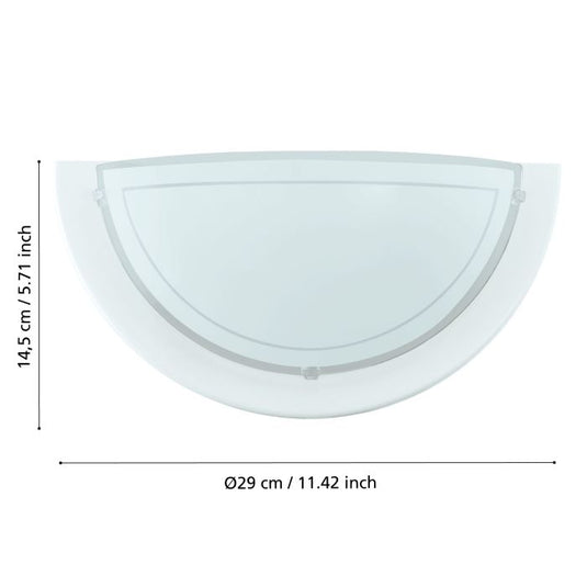 Aplique de Parede Metálico Branco com Tampa de Vidro PLANET 1 EGLO