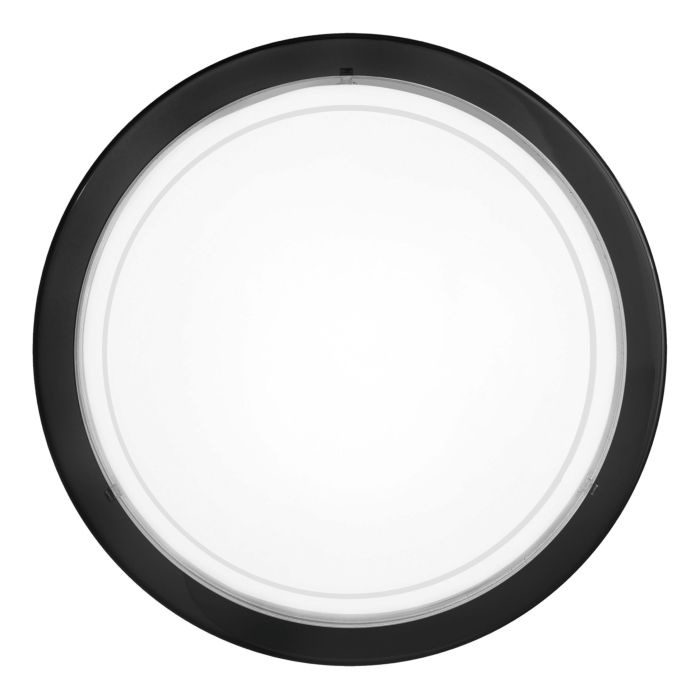 Carregue imagem no visualizador da galeriaCandeeiro de Teto Redondo em Aço e Vidro Preto e Branco PLANET 1 EGLO
