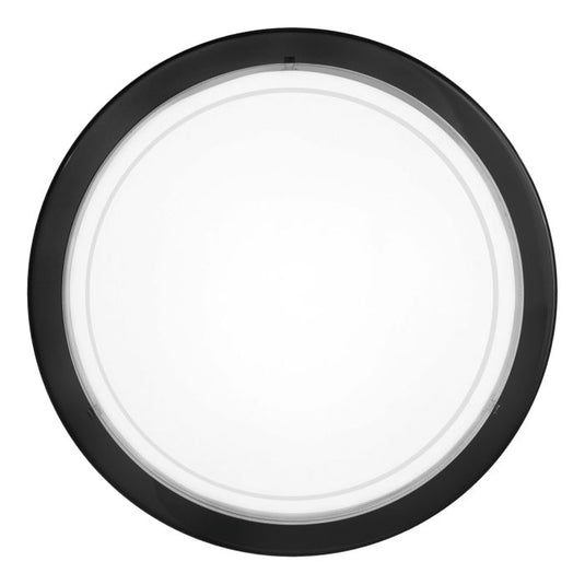 Candeeiro de Teto Redondo em Aço e Vidro Preto e Branco PLANET 1 EGLO