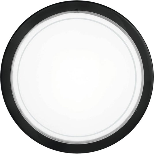 Candeeiro de Teto Redondo em Aço e Vidro Preto e Branco PLANET 1 EGLO