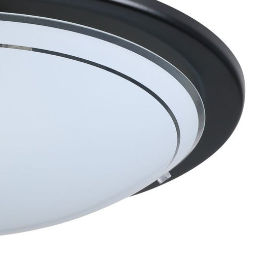 Candeeiro de Teto Redondo em Aço e Vidro Preto e Branco PLANET 1 EGLO