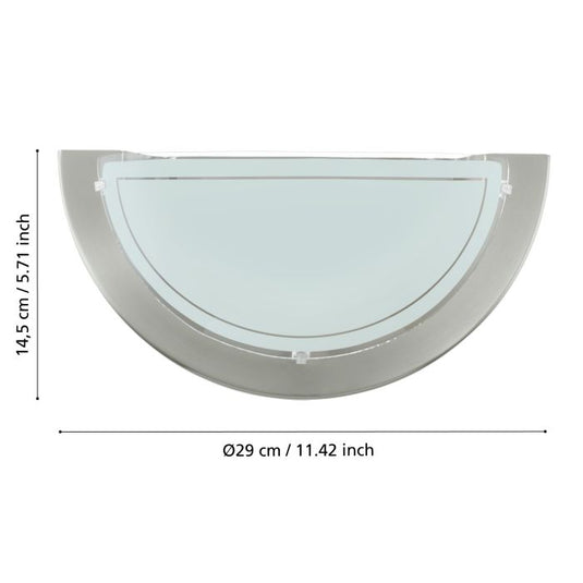 Aplique de Parede Metal Níquel Mate com Vidro PLANET 1 EGLO