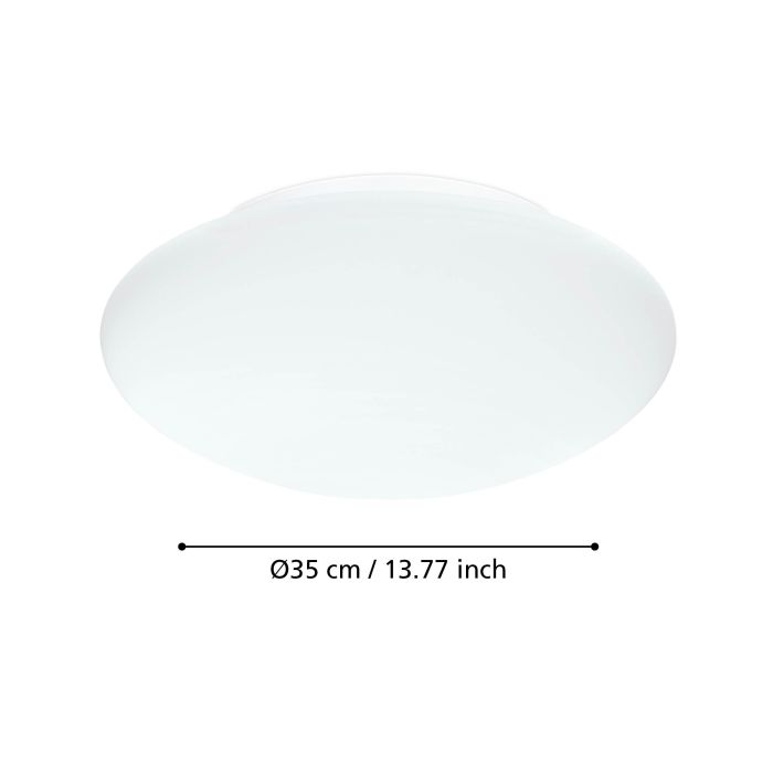 Cargue la imagen en el visor de la galería, Plafon de Teto Redondo em Metal Branco com Vidro Opalino ELLA EGLO
