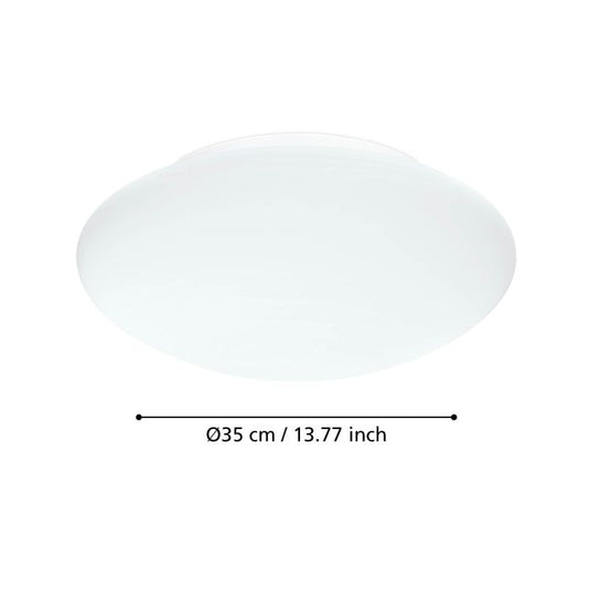 Plafon de Teto Redondo em Metal Branco com Vidro Opalino ELLA EGLO