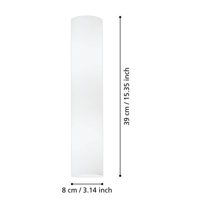 Carregue imagem no visualizador da galeriaAplique de Parede Tubular em Vidro Opalino Branco ZOLA EGLO
