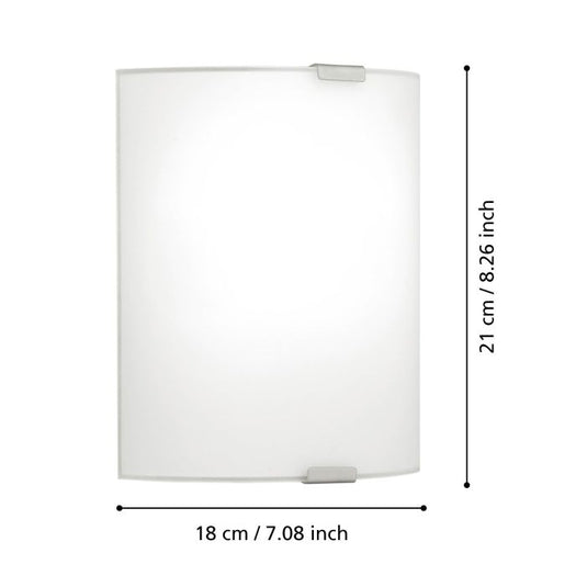 Plafon com Vidro Branco Acetinado e Suportes em Metal Prateado GRAFIK EGLO