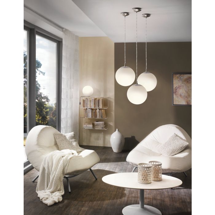 Chargez l'image dans la visionneuse de la galerie, Candeeiro de Mesa com Esfera de Vidro Opalino Branco RONDO EGLO
