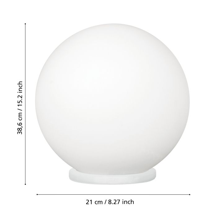 Chargez l'image dans la visionneuse de la galerie, Candeeiro de Mesa com Esfera de Vidro Opalino Branco RONDO EGLO
