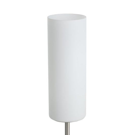 Candeeiro de Mesa com Base Metálica Níquel Mate e Abajur em Vidro Branco TROY 3 EGLO