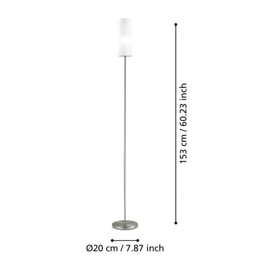 Candeeiro de Pé TROY 3 EGLO – Design Elegante com Vidro Acetinado