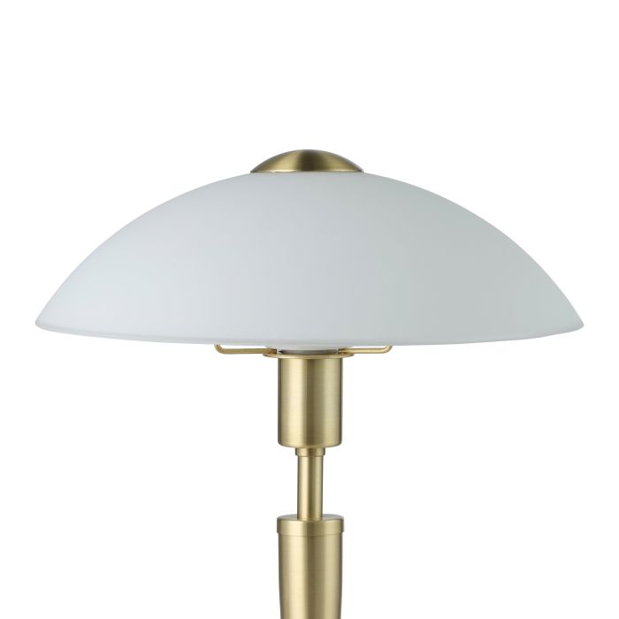 Carregue imagem no visualizador da galeriaCandeeiro de Mesa com Base em Latão Mate e Vidro Branco Acetinado SOLO 1 EGLO
