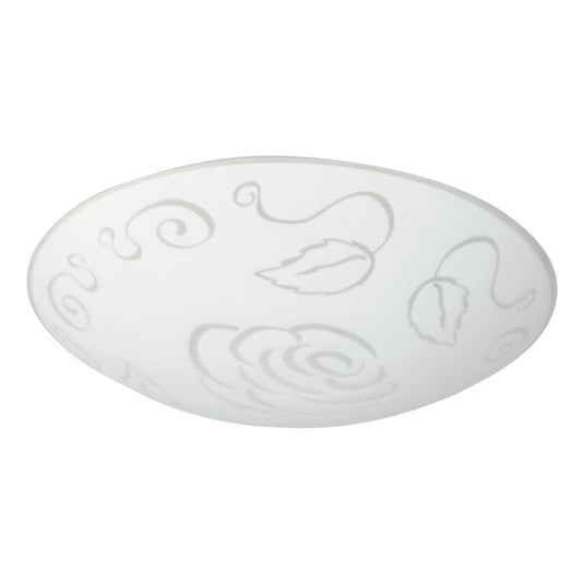 Candeeiro de Teto com Vidro Branco Acetinado e Motivos Florais MARS 1 EGLO