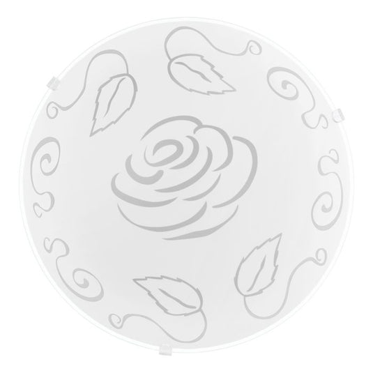 Candeeiro de Teto com Vidro Branco Acetinado e Motivos Florais MARS 1 EGLO