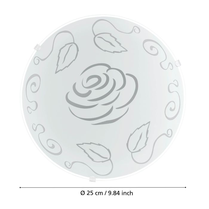 Load image into Gallery viewer, Candeeiro de Teto com Vidro Branco Acetinado e Motivos Florais MARS 1 EGLO
