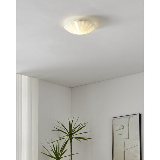 Candeeiro de Teto com Vidro Branco Acetinado e Metal MARS 1 EGLO