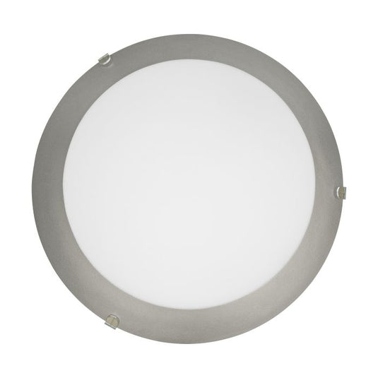 Candeeiro de Teto Redondo em Metal e Vidro Branco Acetinado MARS 1 EGLO