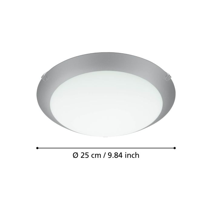 Carregue imagem no visualizador da galeriaCandeeiro de Teto Redondo em Metal e Vidro Branco Acetinado MARS 1 EGLO

