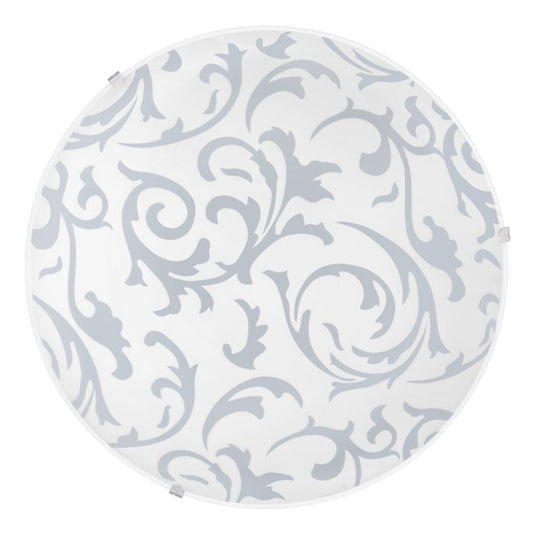 Plafon de Teto com Vidro Branco Acetinado e Detalhes Florais SCALEA 1 EGLO