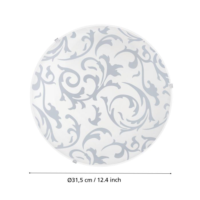 Load image into Gallery viewer, Plafon de Teto com Vidro Branco Acetinado e Detalhes Florais SCALEA 1 EGLO
