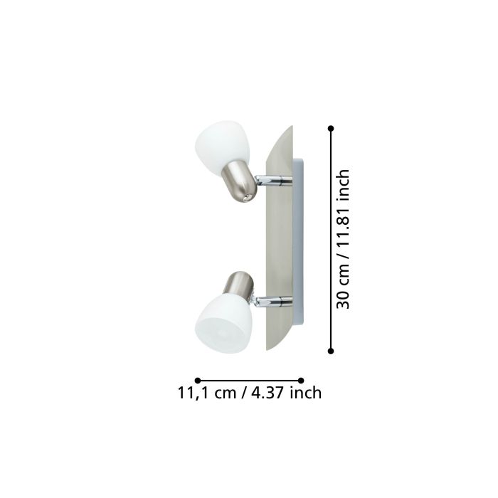 Cargue la imagen en el visor de la galería, Foco de Teto com Dois Focos Móveis e Vidro Branco Acetinado ENEA EGLO

