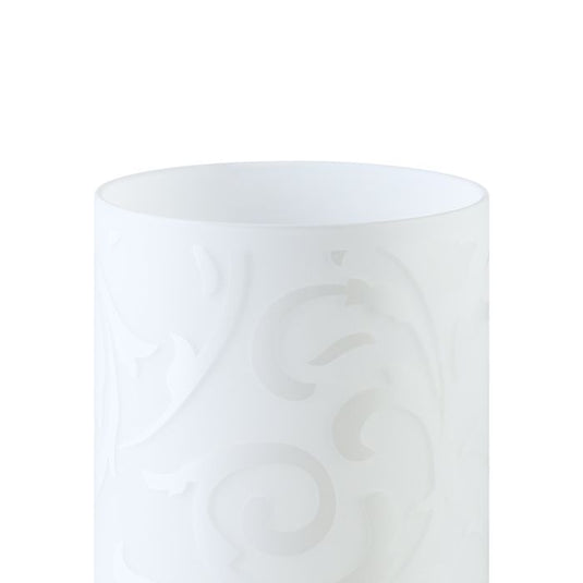 Candeeiro de Mesa com Cilindro de Vidro Branco e Motivo Floral GEO EGLO