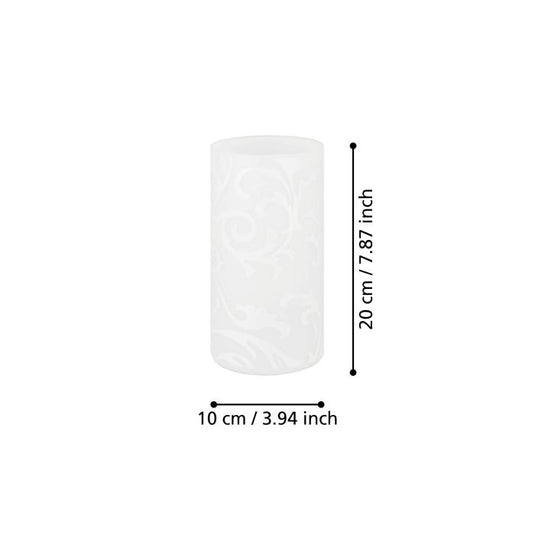 Candeeiro de Mesa com Cilindro de Vidro Branco e Motivo Floral GEO EGLO