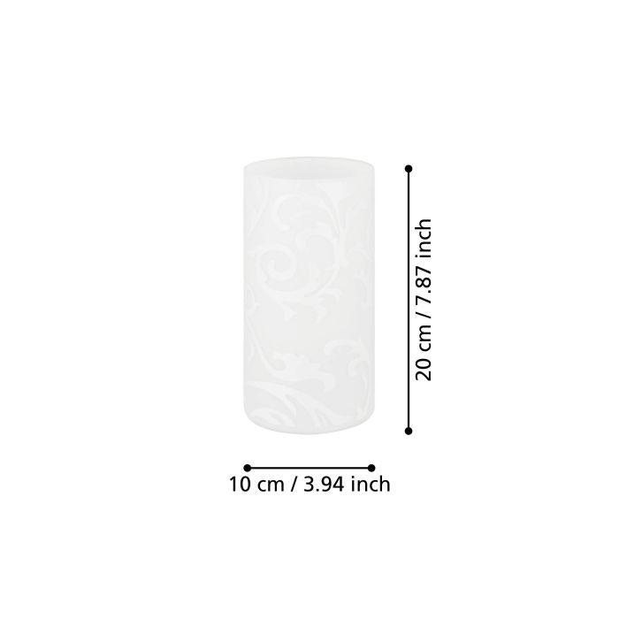 Chargez l'image dans la visionneuse de la galerie, Candeeiro de Mesa com Cilindro de Vidro Branco e Motivo Floral GEO EGLO
