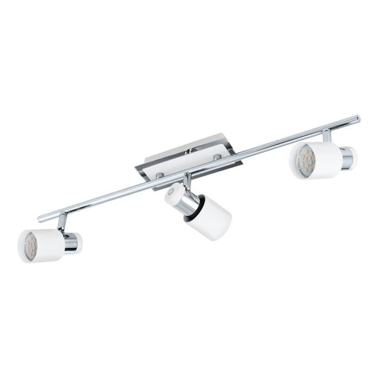 Foco LED de Teto com Estrutura Metálica Branca e Cromada DAVIDA EGLO