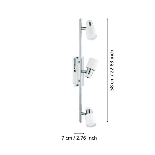 Foco LED de Teto com Estrutura Metálica Branca e Cromada DAVIDA EGLO