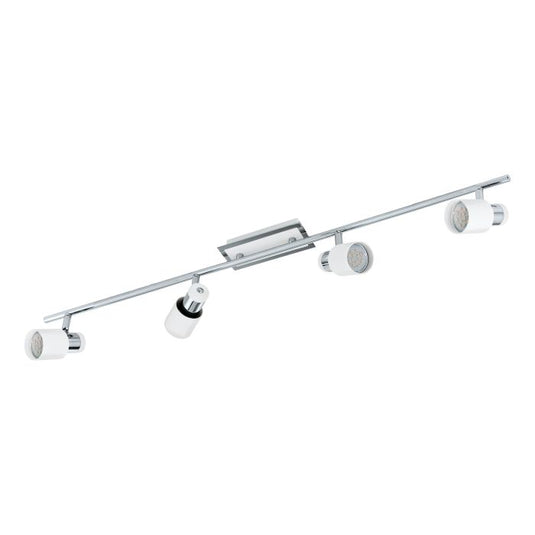 Foco LED de Teto com Corpo Metálico Branco e Cromado DAVIDA EGLO
