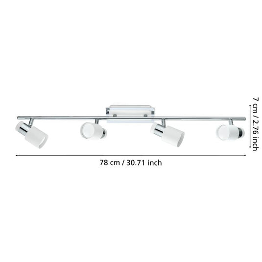 Foco LED de Teto com Corpo Metálico Branco e Cromado DAVIDA EGLO