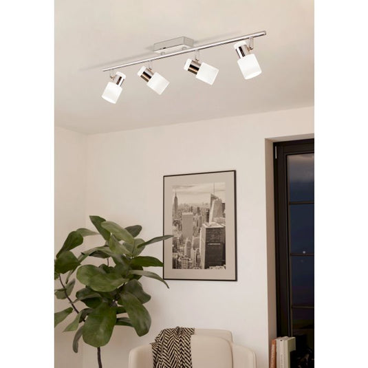 Foco LED de Teto com Corpo Metálico Branco e Cromado DAVIDA EGLO