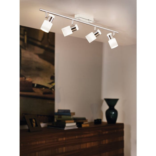 Foco LED de Teto com Corpo Metálico Branco e Cromado DAVIDA EGLO